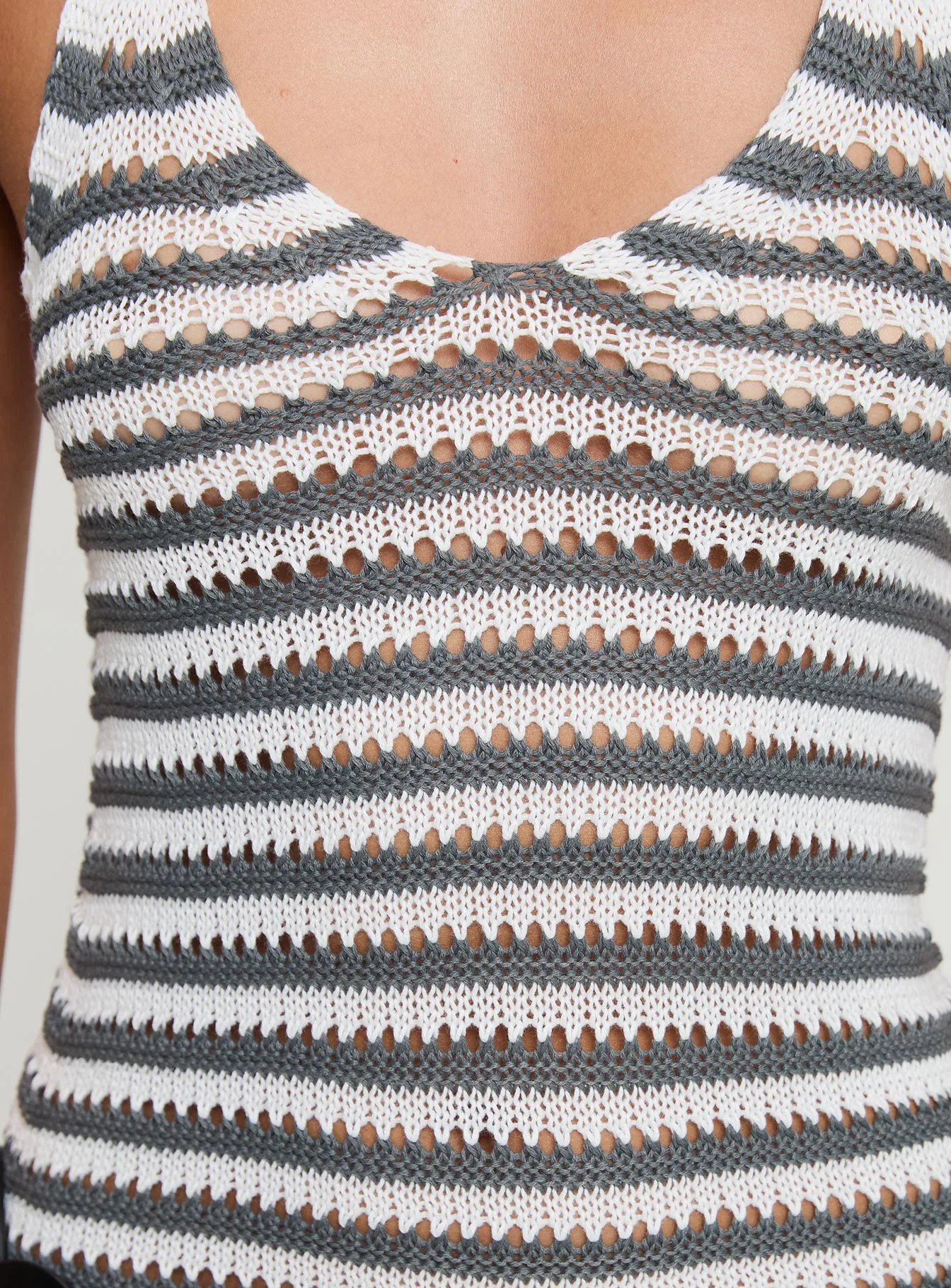 Marino Mini Dress Grey / White