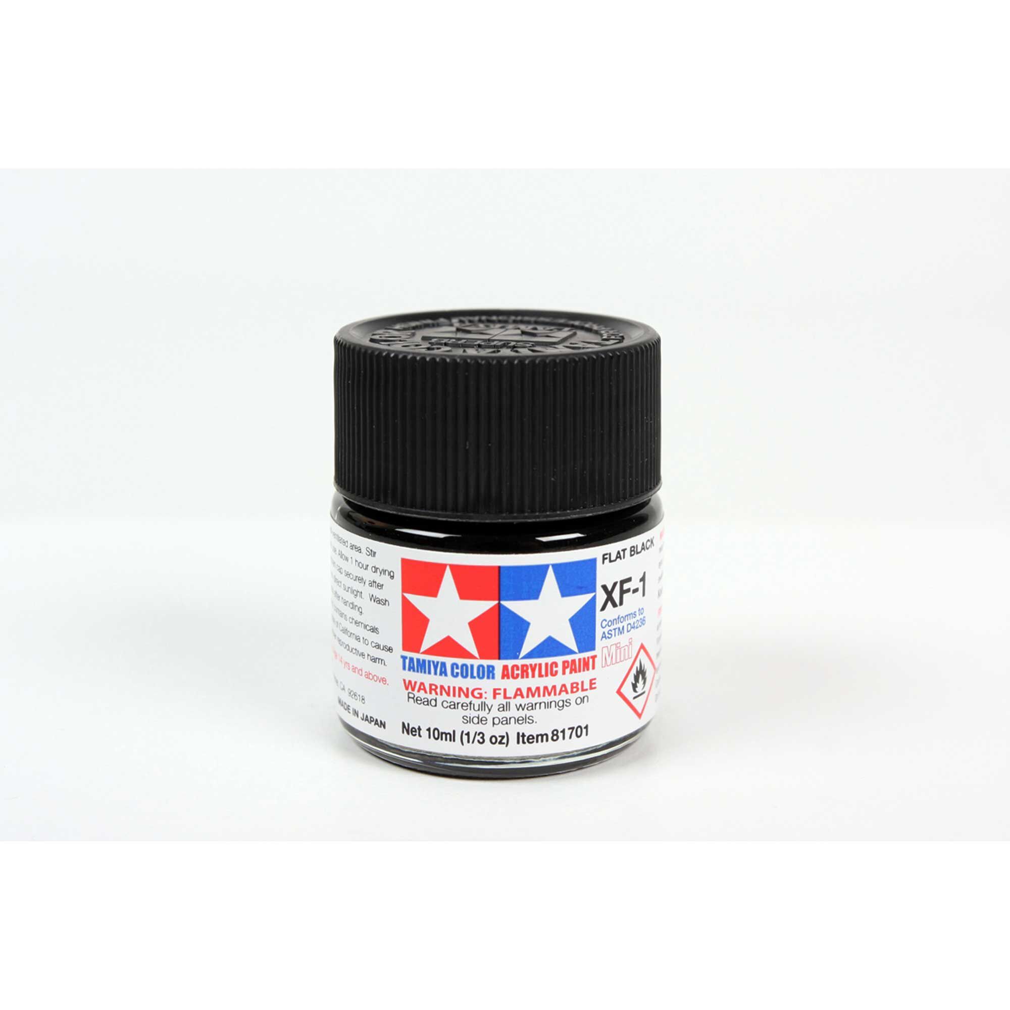 Tamiya Acrylic Mini XF1, Flat Black
