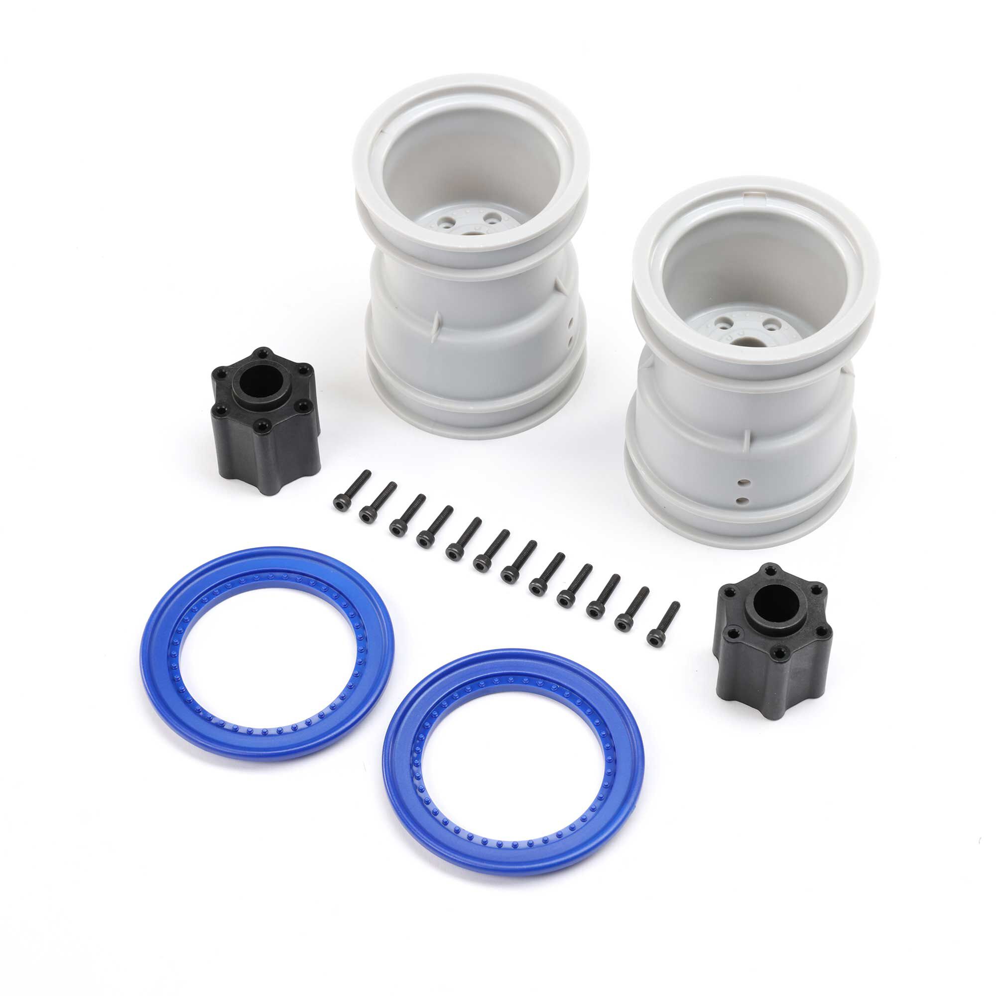Losi 2.6" Wheel with Beadlock Rings, Blue (2): LMT 2.0