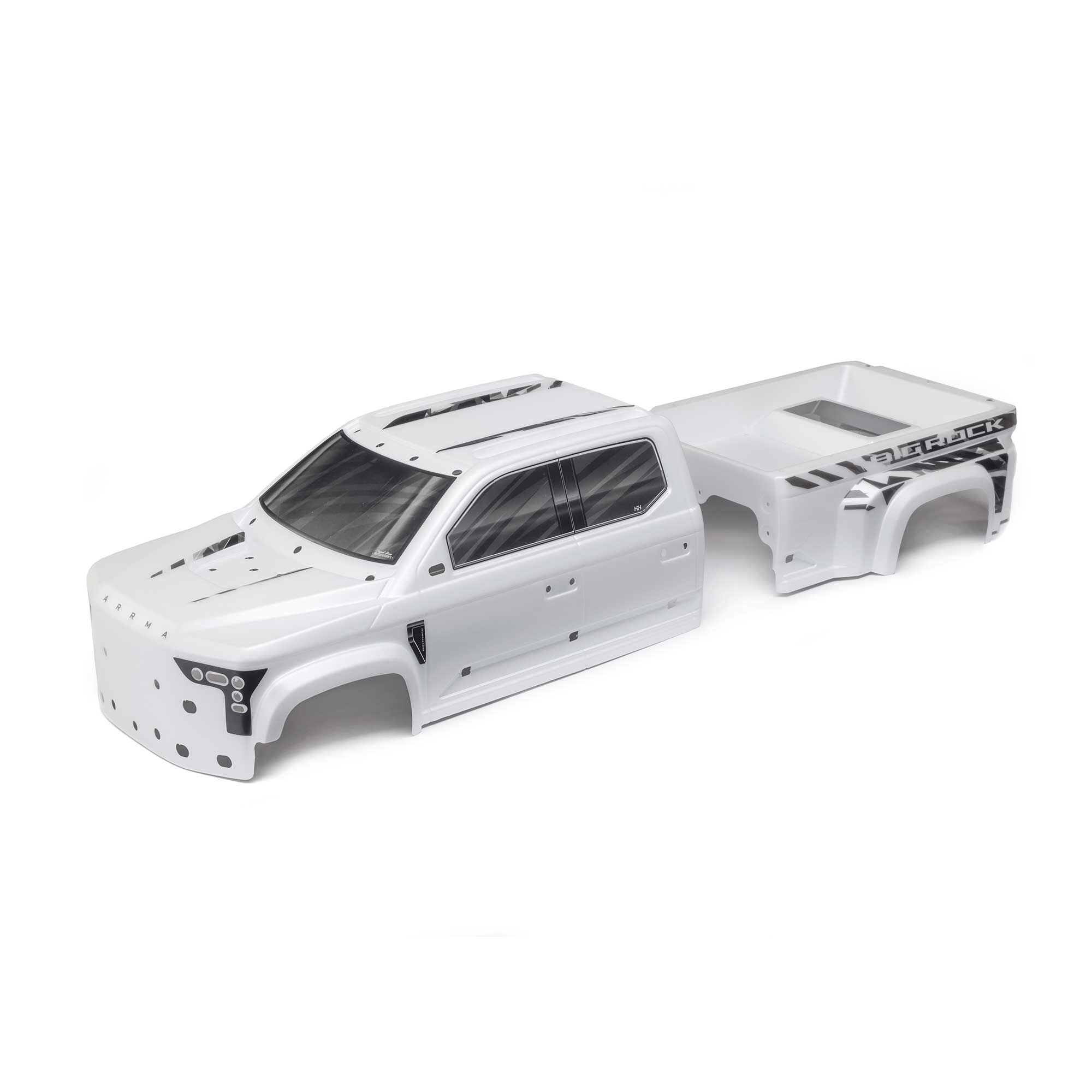 ARRMA BIG ROCK 6S BLX Painted Decaled Trimmed Body, White