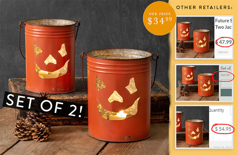 Jack-O'-Lantern Buckets, Set of Two