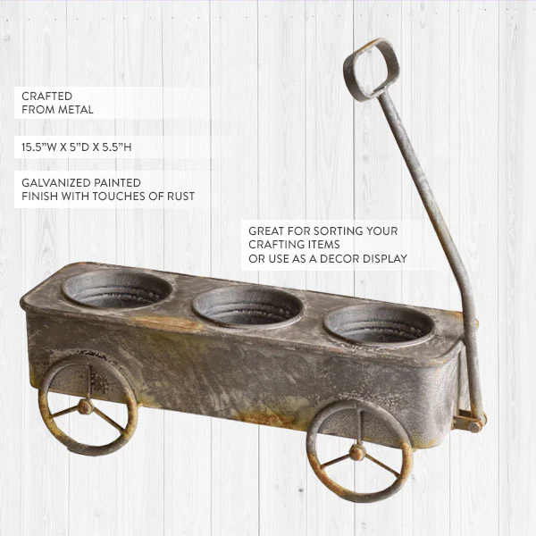 Divided Rusty Wagon Planter