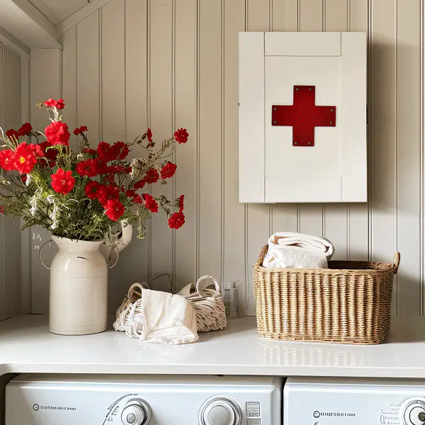 Vintage Inspired First Aid Kit Wall Storage Cabinet