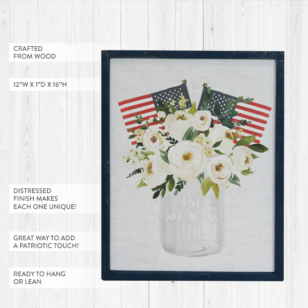 Patriotic Flower Bouquet Sign