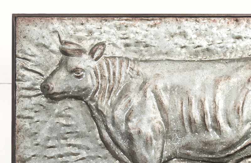 Metal Embossed Cow Frame