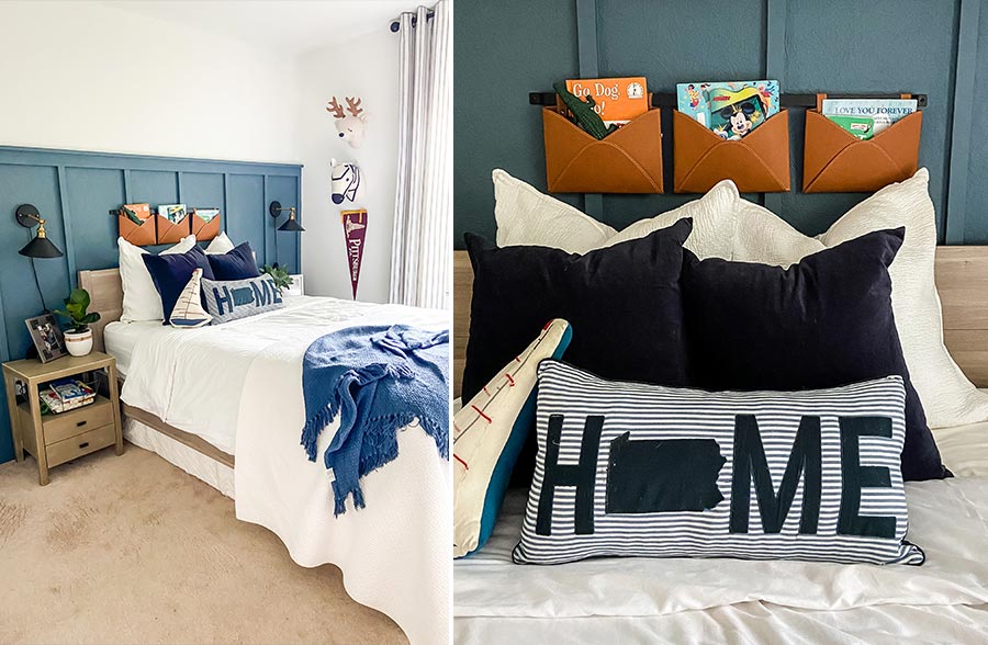 Three Pocket Leather Wall Organizer