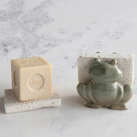 Stoneware Frog Sponge Holder