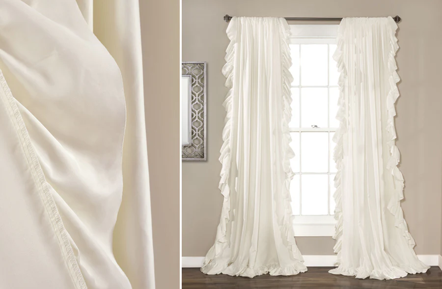 Ruffle Edge Curtain Panel Set, Pick Your Style