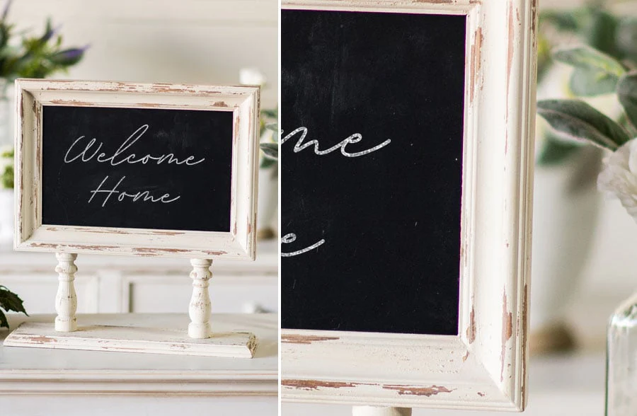 Chippy White Framed Standing Chalkboard