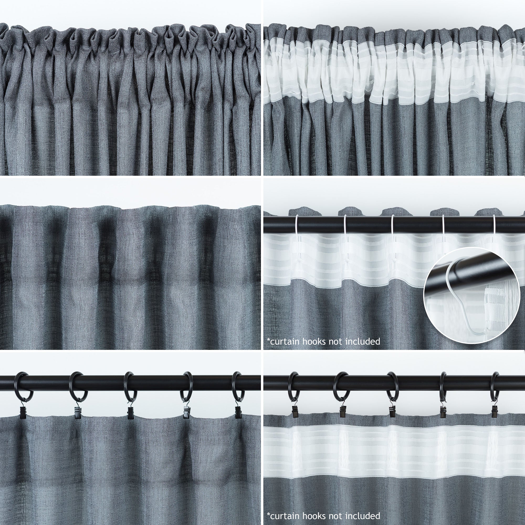 Faux Belgian Flax Solid Curtains