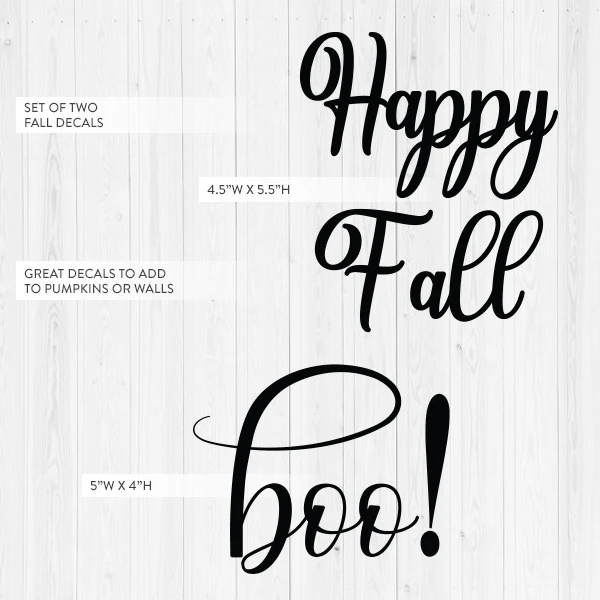 Fall Pumpkin  Decals, Set of 2