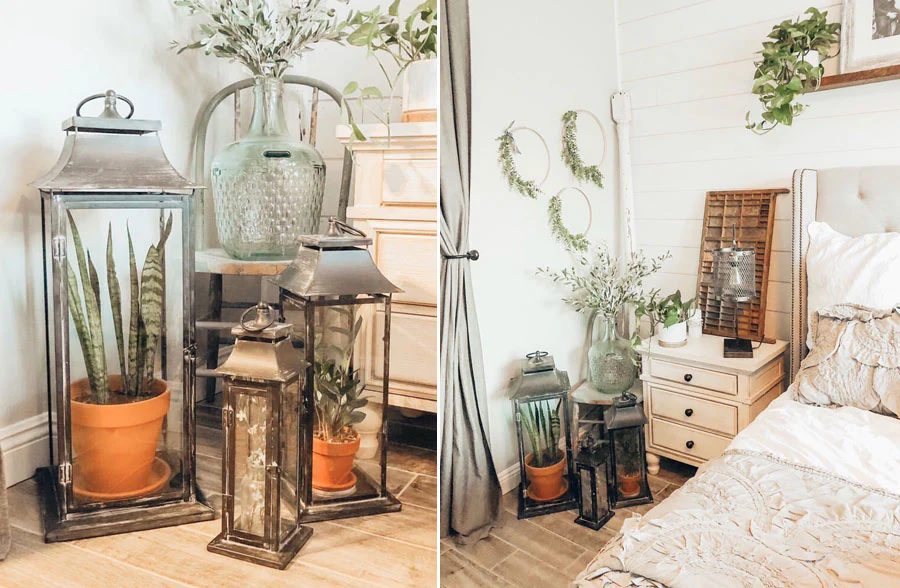 Weathered Zinc Italian Baroque Architecture Floor Lantern, Set Of 3