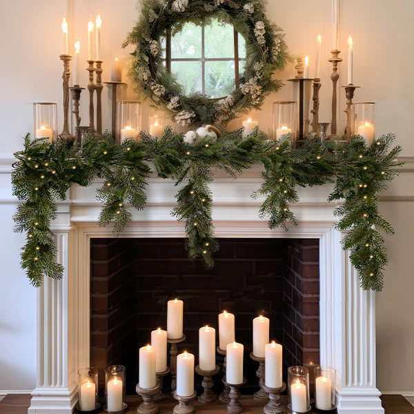6 Foot Long Pre-Lit Faux Pine Garland