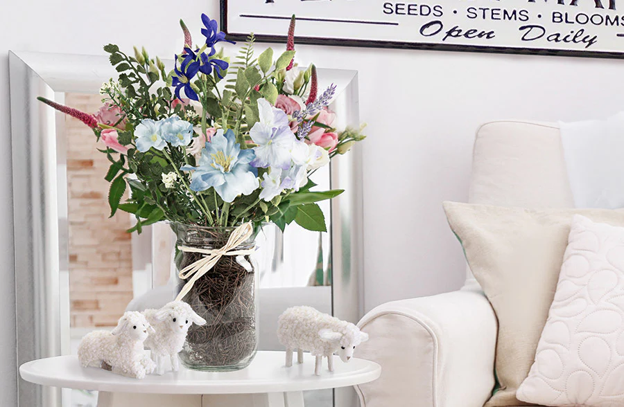 Mason Jar with Mixed Floral Arrangement