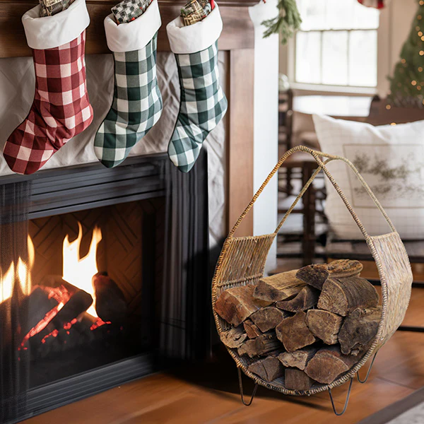 Handmade Earthy Firewood Storage Bin