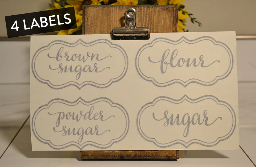 Kitchen Canister Vinyl Decals, Set of 4 | Handmade in the USA