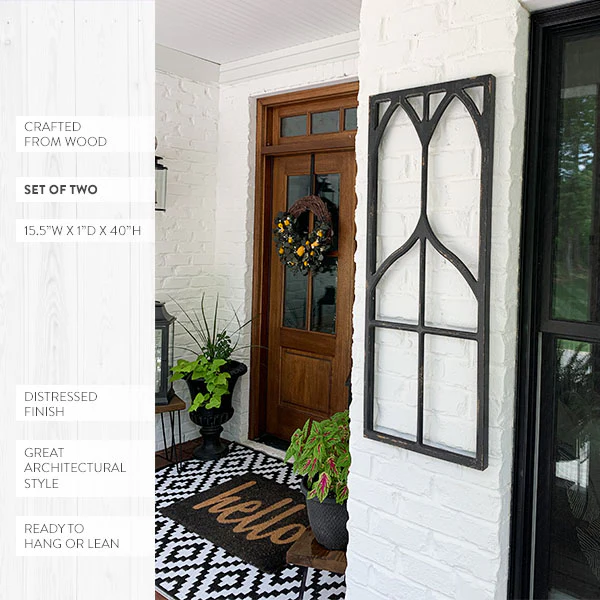 HUGE Distressed Wooden Window Frame Decor, Set of 2
