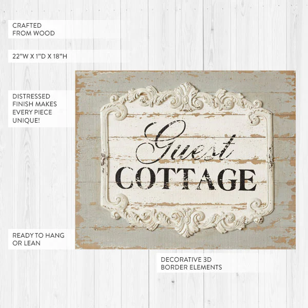 Distressed Victorian Guest Cottage Sign
