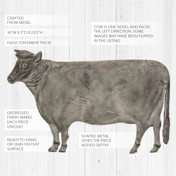 HUMOOOOONGOUS Distressed Metal Cow