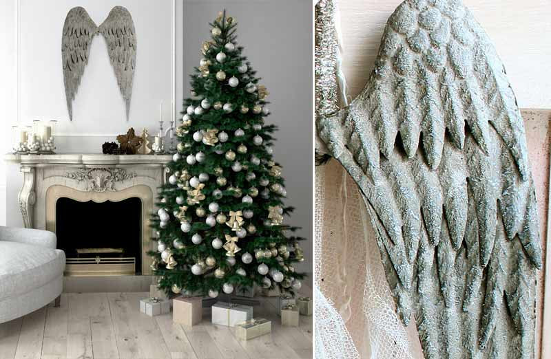 HUGE Distressed Metal Angel Wings