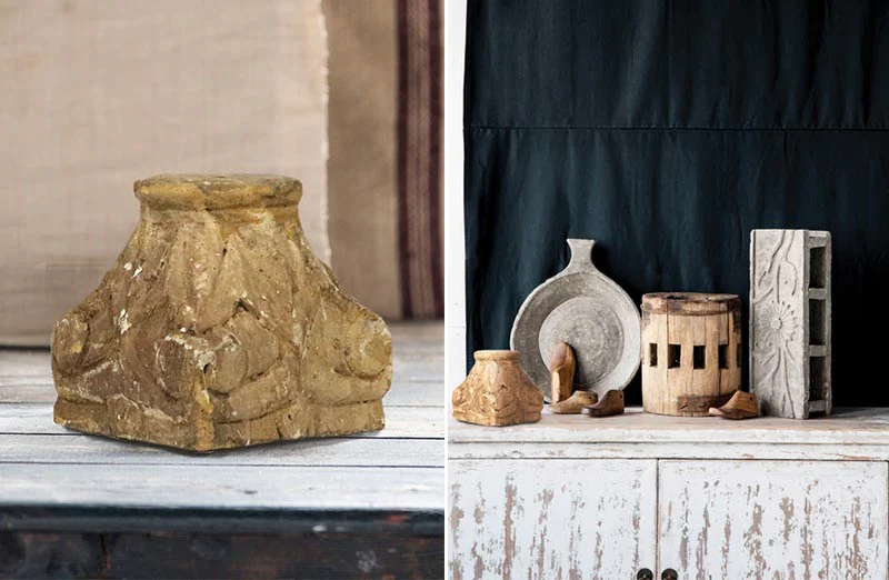 Re-purposed Vintage Carved Pillar Riser