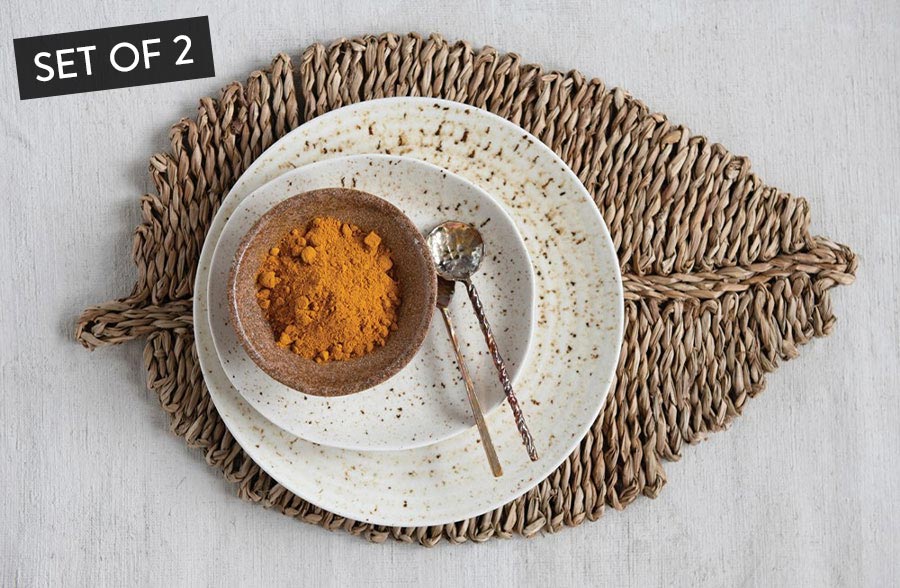 Woven Seagrass Leaf Placemats , Set of 2