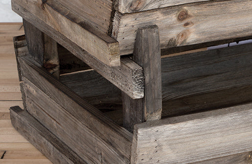 Distressed Stackable Wooden Bin