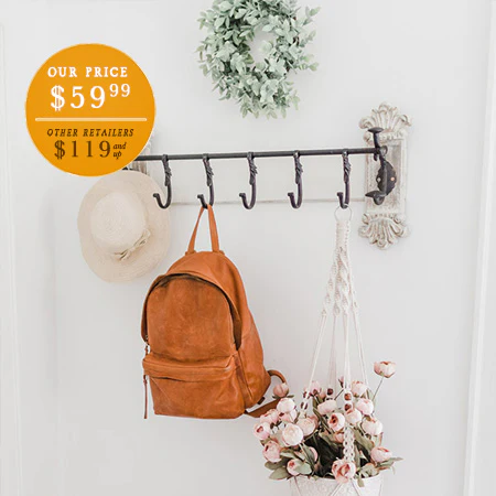 Carved Wood Coat Rack