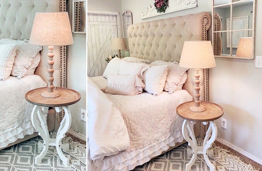 Round Chippy White Wooden Accent Table