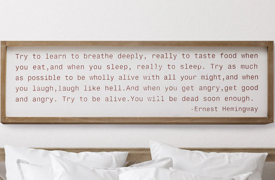 HUGE Ernest Hemingway Sign