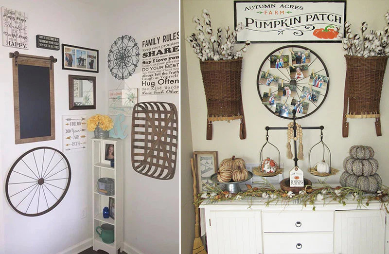 Wagon Wheel Photo Display