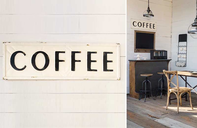 HUGE Metal Coffee Sign