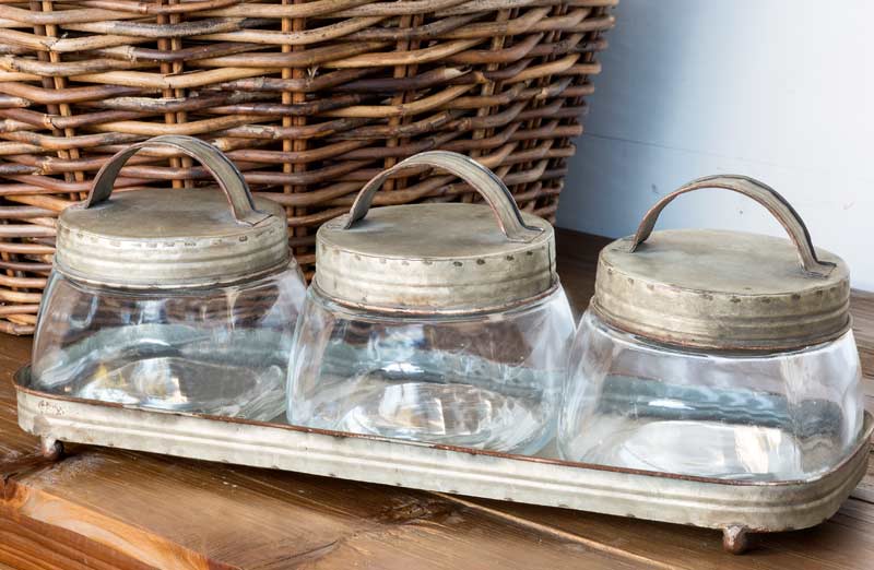 Glass Storage Jars Set of 3