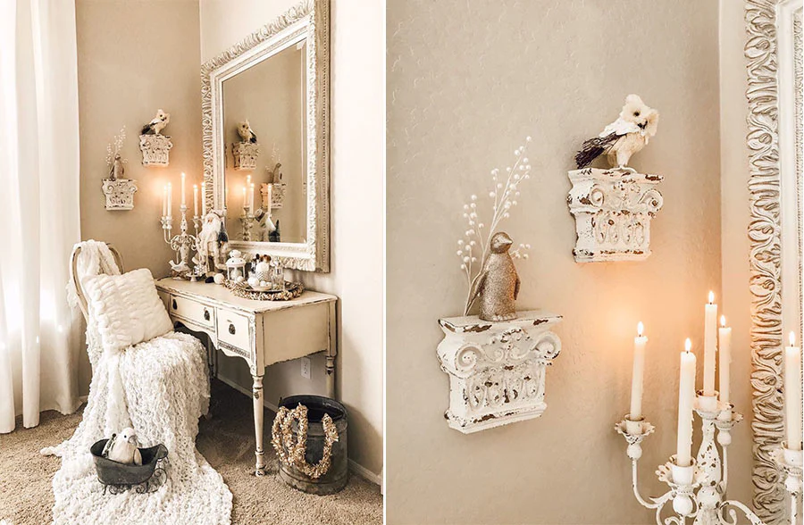 Chippy Carved Pillar Inspired Wall Decor, Set of 2