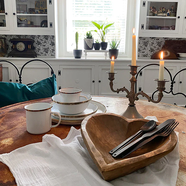Hand Carved Heart Shaped Bowl