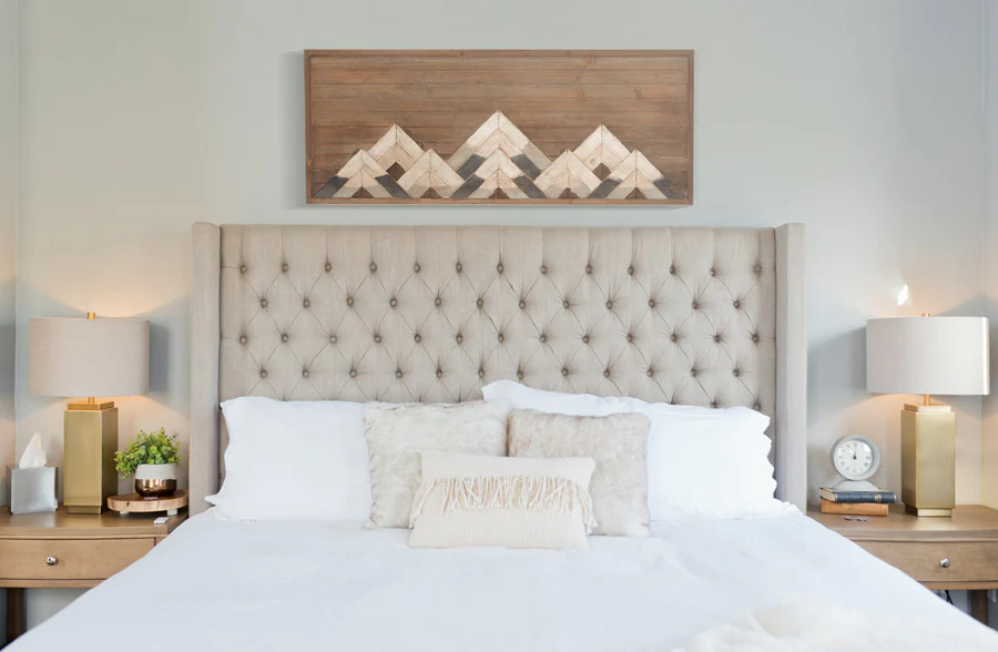 Huge Geometric Mountain Wooden Wall Art
