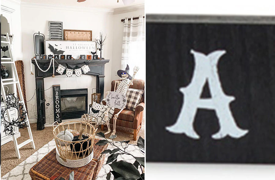 Halloween Block Garland, Set of 2