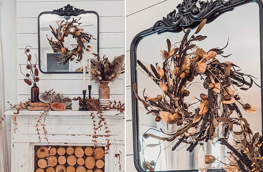 Ornate Black Carved Edge Mirror