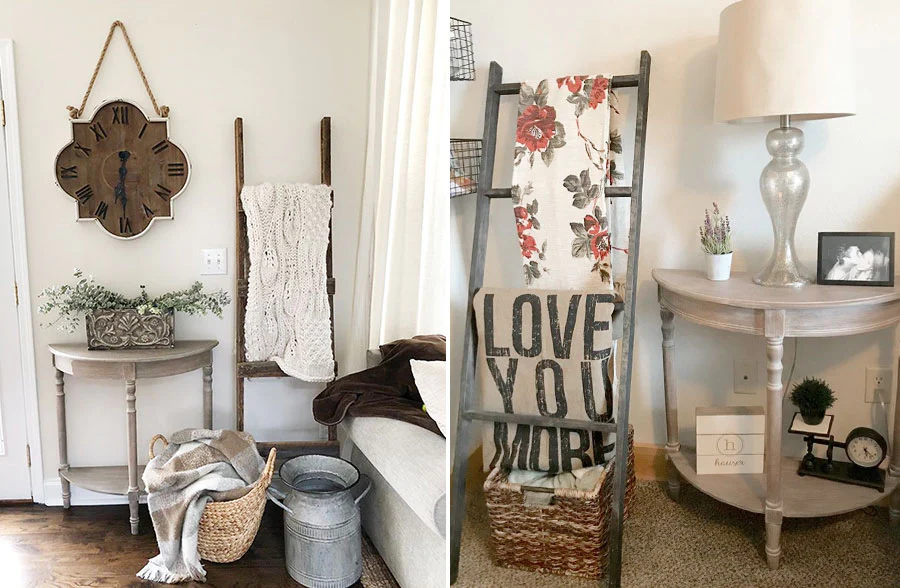 Half Round Wood Taupe Console Table