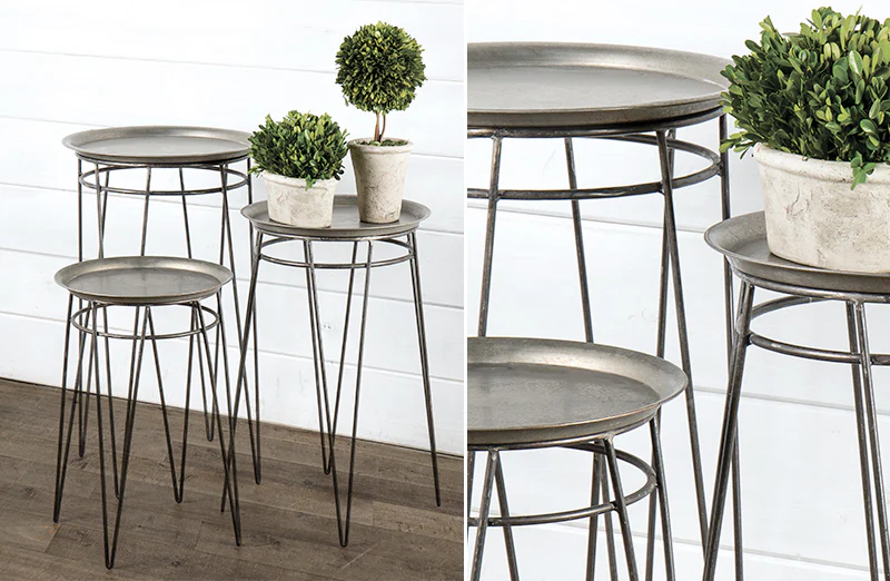 Industrial Accent Tables  Set of 3