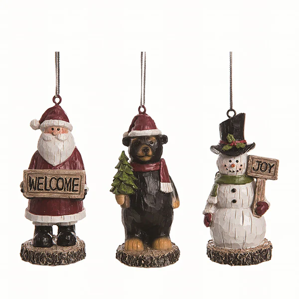 Jolly Christmas Trio Ornaments, Set of 3