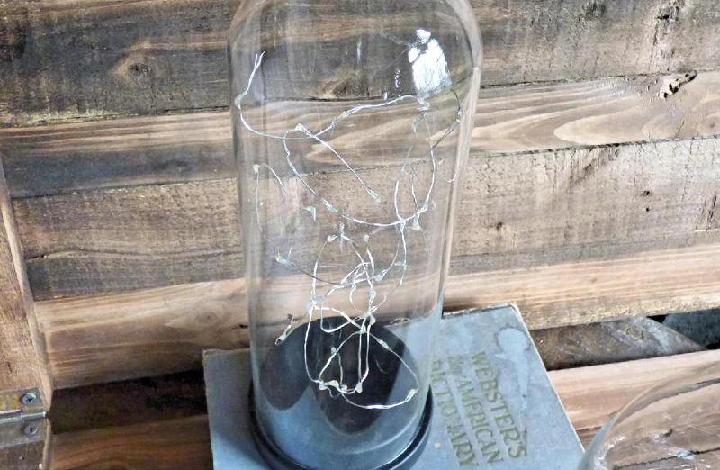 Fire Fly Light Up Glass Dome Cloche