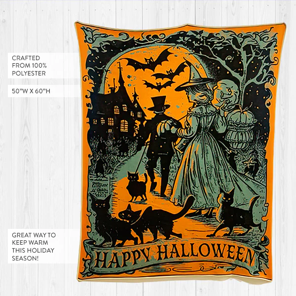 60 Inch Happy Halloween Blanket Wall Decor
