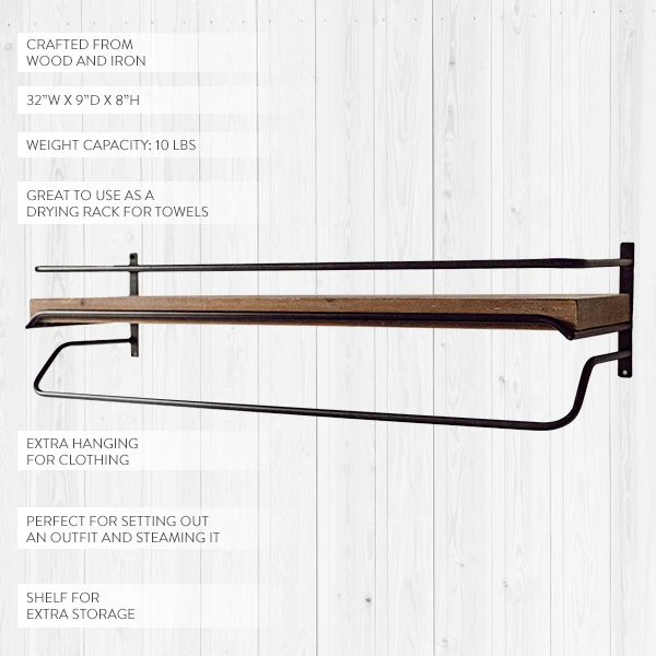 Modern Farmhouse Wooden Cookhouse Towel Rack