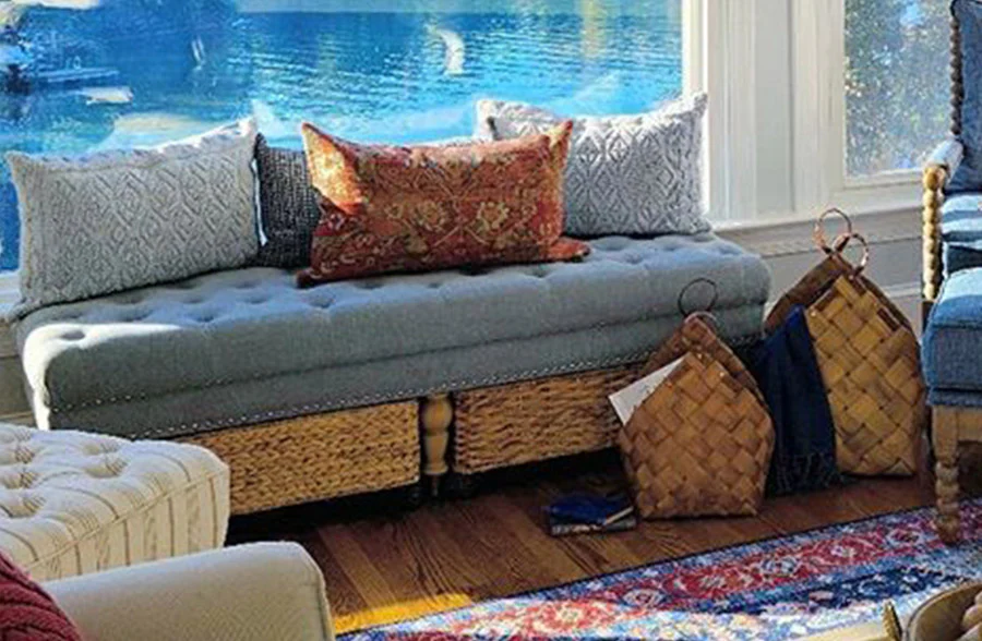 Large Woven Baskets with Handles, Set of 2