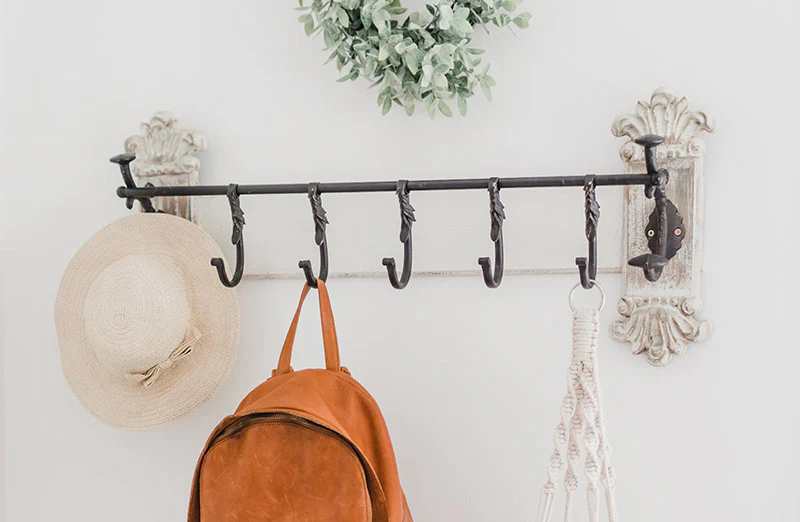 Carved Wood Coat Rack