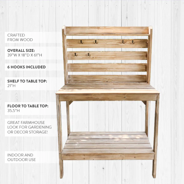 Versatile Potting Table with Hooks