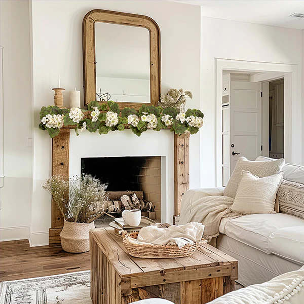 6 Foot Lush Faux Geranium Garland
