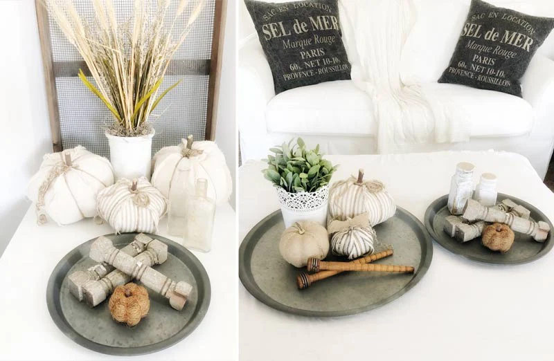 Rustic Circle Tin Trays Set of 2