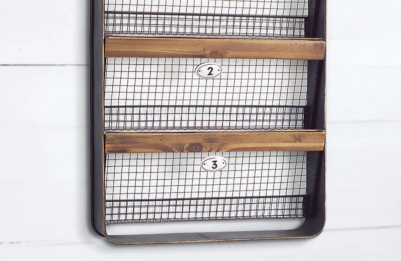 Wood and Metal Wire Wall Organizer